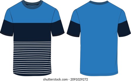 ColorBlock Stripe T-Shirt Vector File