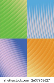 Color-Blocked Gradient Wave Vector Background Set
