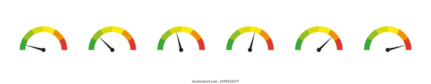 Color-Coded Gauge Indicators for Progress Vector Set
