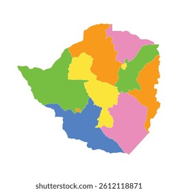 Color-coded map of Zimbabwe showing different areas
