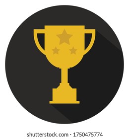 Colordul champion cup icon. Isolated vector