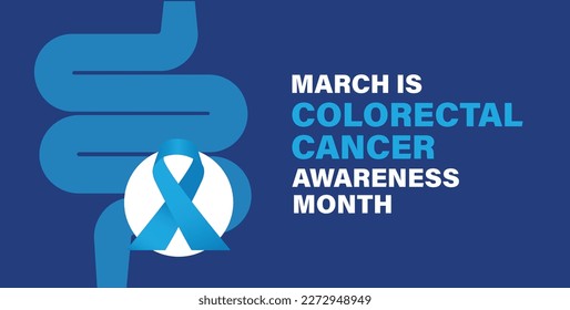 colorectal cancer awareness month, vector illustration