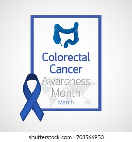 Colorectal Cancer Awareness Month vector icon illustration