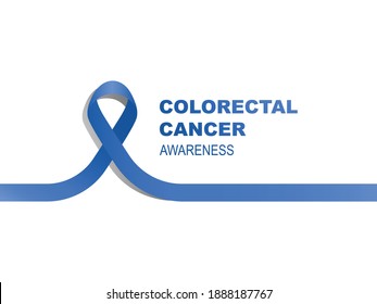 Colorectal cancer awareness vector good for background, banner, poster, campaign. Dark blue ribbon cancer.