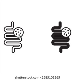 Colorectal cancer icon. Outline style. Vector. Isolate on white background.
