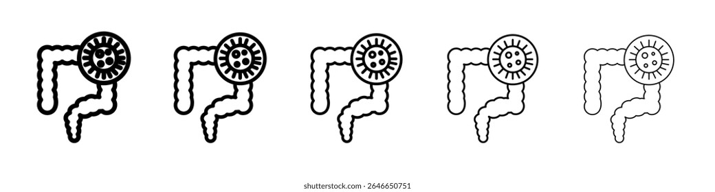 colorectral cancer icon flat simple outline logo