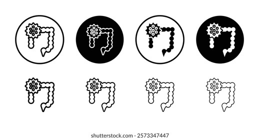 colorectral cancer icon vector line logo mark or symbol set collection outline style