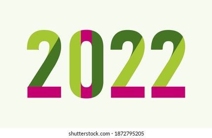 Colored 2022 Happy New Year, Elegant design of colorful 2022 logo numbers