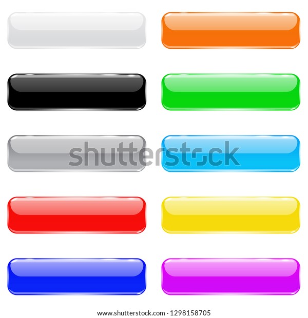 Colored 3d Glass Buttons Vector Illustration Stock Vector (Royalty Free ...