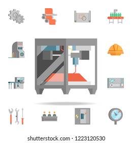 colored 3d printer production icon. Production icons universal set for web and mobile