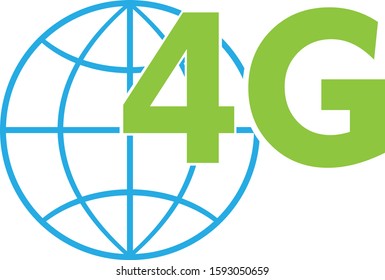colored 4G icon with globe and 4G leter