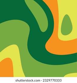 Colored 70s groovy background wallpaper Vector