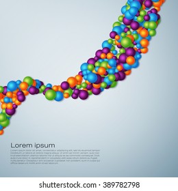 Colored abstract 3d particles background