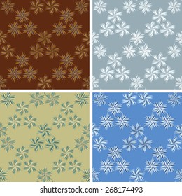 colored abstract art pattern set