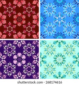 colored abstract art pattern set