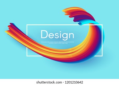 Colored abstract background or acrylic paint element for presentations, flyers, flyers, postcards and posters. Beautiful color line for design. Vector illustration. 