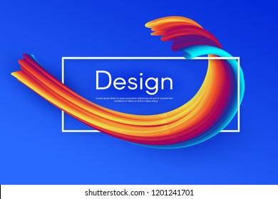 Colored abstract background or acrylic paint element for presentations, flyers, flyers, postcards and posters. Beautiful color line for design. Vector illustration.