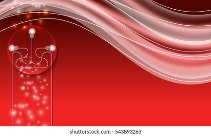Colored abstract background and bulb icon