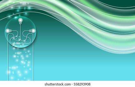 Colored abstract background and bulb icon