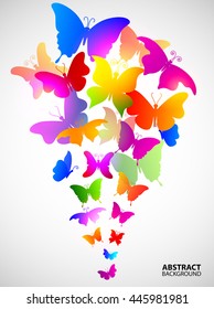Colored abstract background with butterflies
