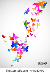 Colored abstract background with butterflies

