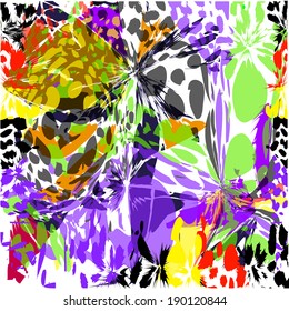 colored abstract background from paint spots . Vector 