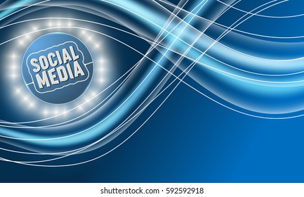 Colored abstract background with the words social media and light