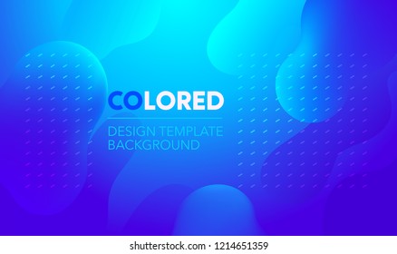 Colored abstract banner design. Vector futuristic object element for blue background. Modern promotion poster template