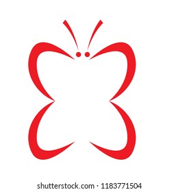 Colored abstract beautiful butterfly icon