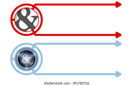 Colored abstract boxes for your text and ampersand