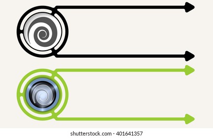 Colored abstract boxes for your text and spiral