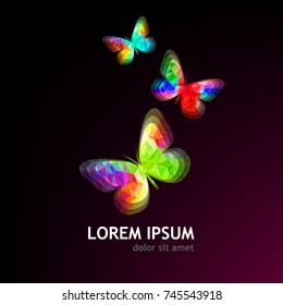 colored abstract butterfly. Vector