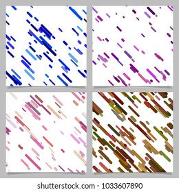 Colored abstract chaotic diagonal stripe pattern background set
