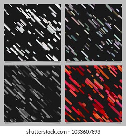 Colored abstract chaotic diagonal stripe pattern background set