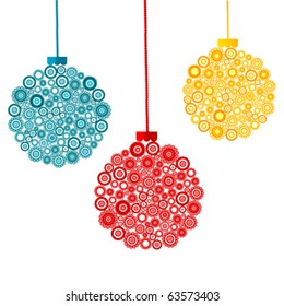 Colored abstract Christmas balls