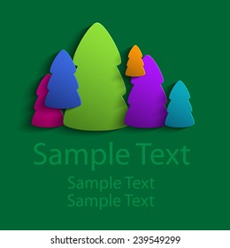 Colored abstract Christmas trees