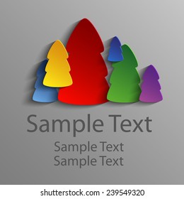 Colored abstract Christmas trees