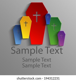 Colored abstract coffins