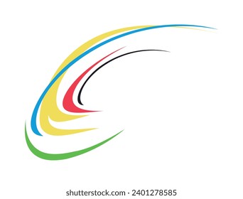 Colored abstract elements on a white background. Simple background. Bright design.