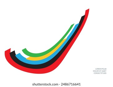 Colored abstract elements on a white background.	