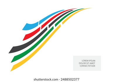 Colored abstract elements on a white background