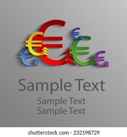 Colored abstract euro with arrow up