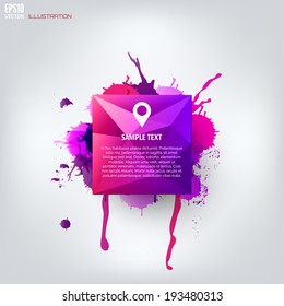 Colored abstract geometric background with splash