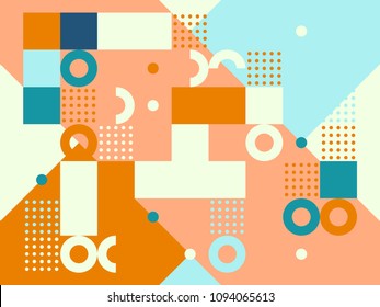 Colored abstract geometric flat pattern background