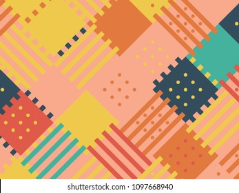 Colored abstract geometric flat pattern background. Geometric hipster patch