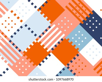 Colored abstract geometric flat pattern background. Geometric hipster patch