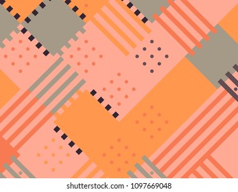 Colored abstract geometric flat pattern background. Geometric hipster patch