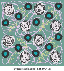Colored abstract geometric pattern of the eighties: pink, green, black, white