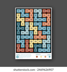 Colored abstract geometric pattern. A stylized template for a poster, billboard, interior design, T-shirt print. The idea of creative design