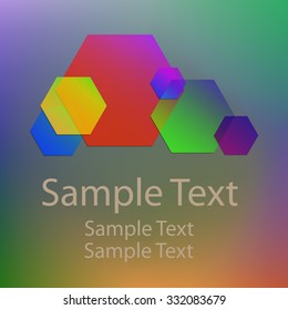 Colored abstract glass hexagons